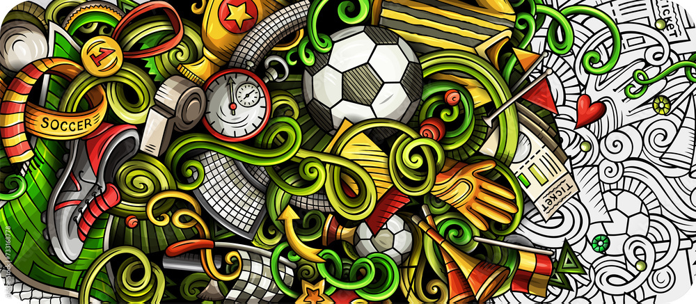 Soccer cartoon banner illustration Soccer cartoon banner illustration