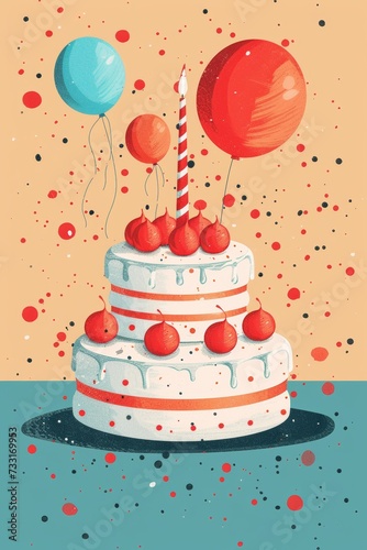 modern flat illustration birthday background