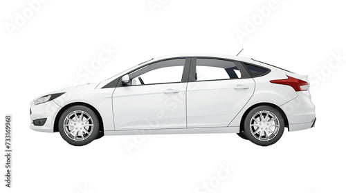 Passenger car isolated on a white background, with clipping path. Full Depth of field. Focus stacking, side view. © WARIT_S