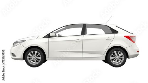 Passenger car isolated on a white background  with clipping path. Full Depth of field. Focus stacking  side view.