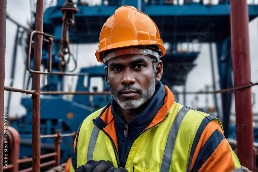 close-up of portrait old man engineer worker wearing safety gear while operating heavy machinery close-up of portrait old man engineer worker wearing safety gear while operating heavy machinery