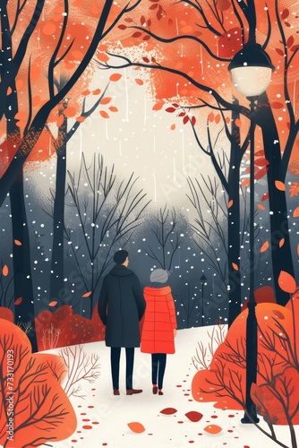 modern flat illustration happy old couple