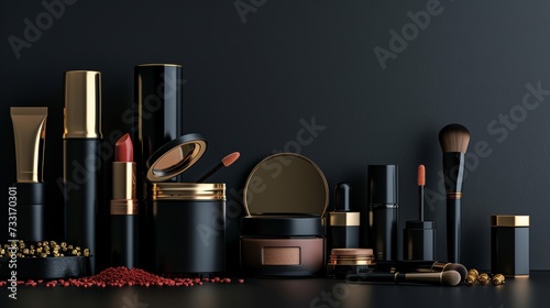 Minimalistic yet impactful, the cosmetics on the podium radiate modern elegance