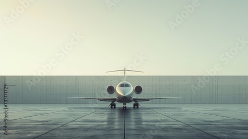 A symbol of status and success, the jet stands out against the minimalist abs...
