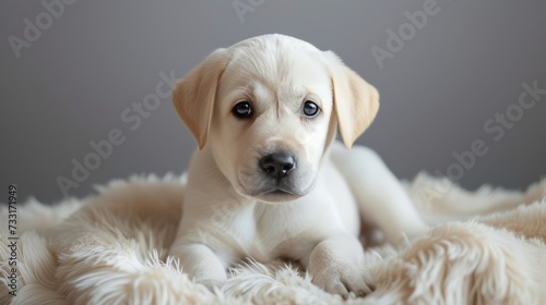 Their innocent stare melts hearts, capturing the essence of puppyhood with purity photo