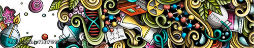 Science cartoon banner design
