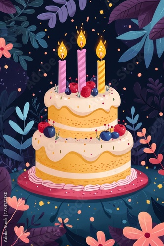 modern flat illustration birthday background