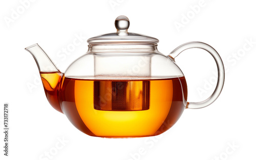 Modern Glass Teapot Isolated on Transparent Background PNG.