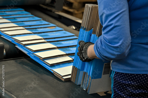 cardboard packaging box cardboard production labor business paper hands strong