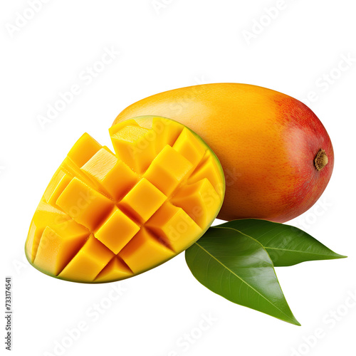 mango with leaf, png