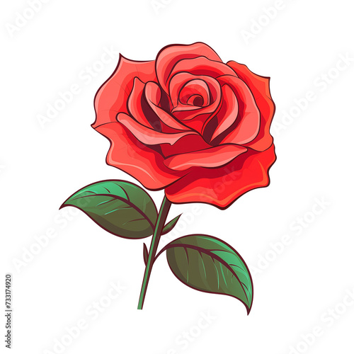 red rose isolated on white background