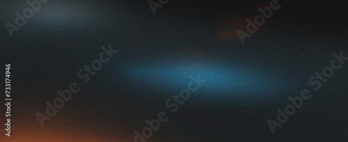Black orange blue grey bokeh with grainy noise grungy empty space airbrush texture.  rough abstract retro vibe shine bright light and glow background template color gradient.