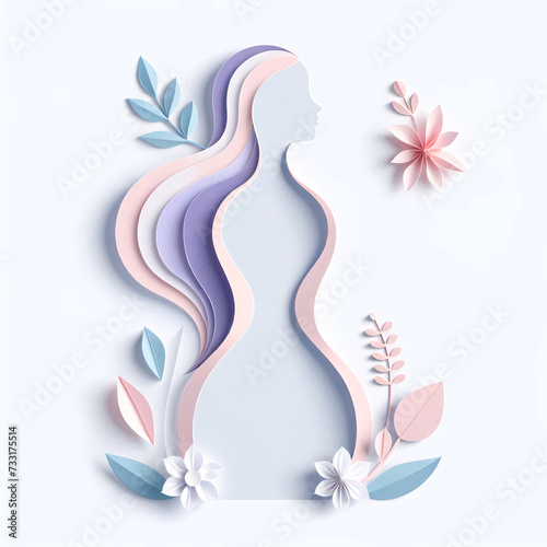 Elegant Paper Art Women's Day Concept