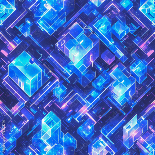 futuristic digital platinum pattern as background on a seamless tile, ai generated photo