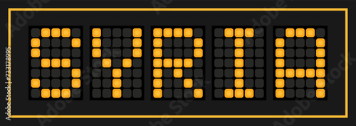 Orange color led banner in word syria on black background
