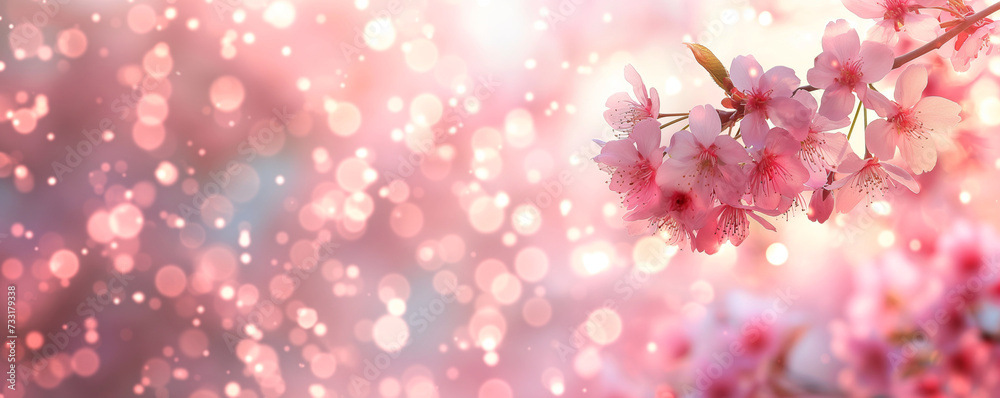 Cherry Blossom or Sakura Flower, Pink Background Cherry Blossom or Sakura Flower, Pink Background