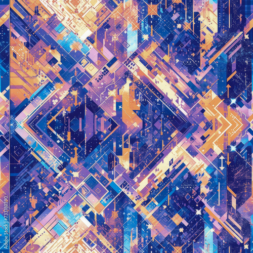 futuristic digital platinum pattern as background on a seamless tile  ai generated