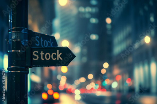 “Stock” sign background, invest in the stock market for financial freedom