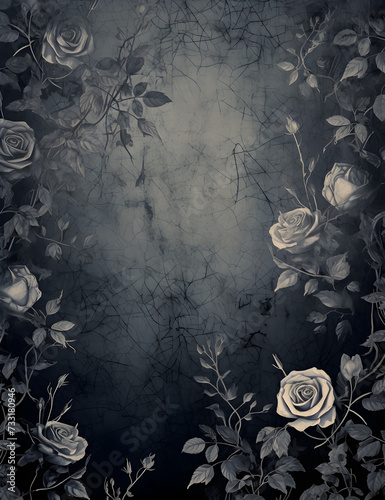 Dark Roses Floral scrapbook paper, old Vintage, texture, scrapbook, scrapbook paper, flowers, florals, roses, digital paper, junk journal, dark colors