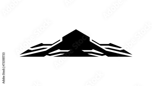Vehicle decal stripes. Mountain design style. Trendy striping graphic element in black fill vector illustration. Editable and suitable for many purposes.