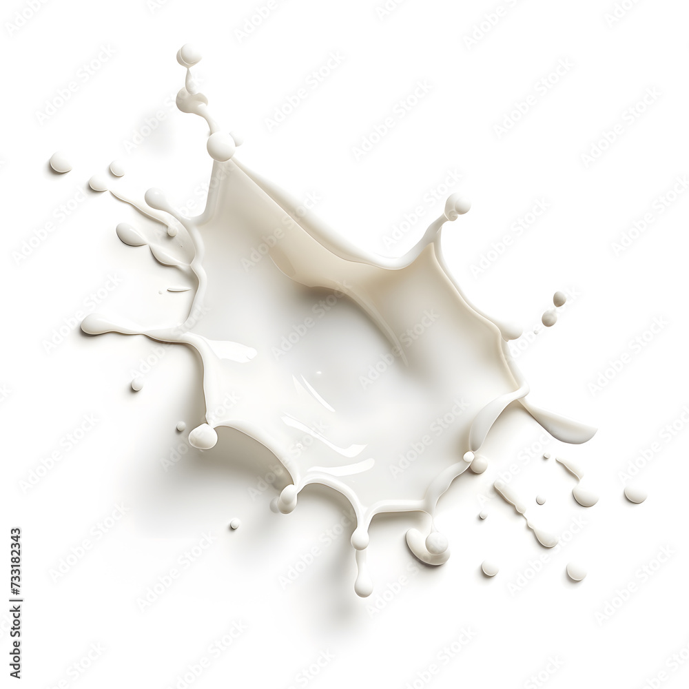 Fototapeta premium Milk or white liquid splash isolated on white