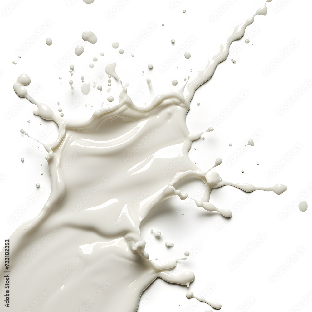 Milk or white liquid splash isolated on white Milk or white liquid splash isolated on white