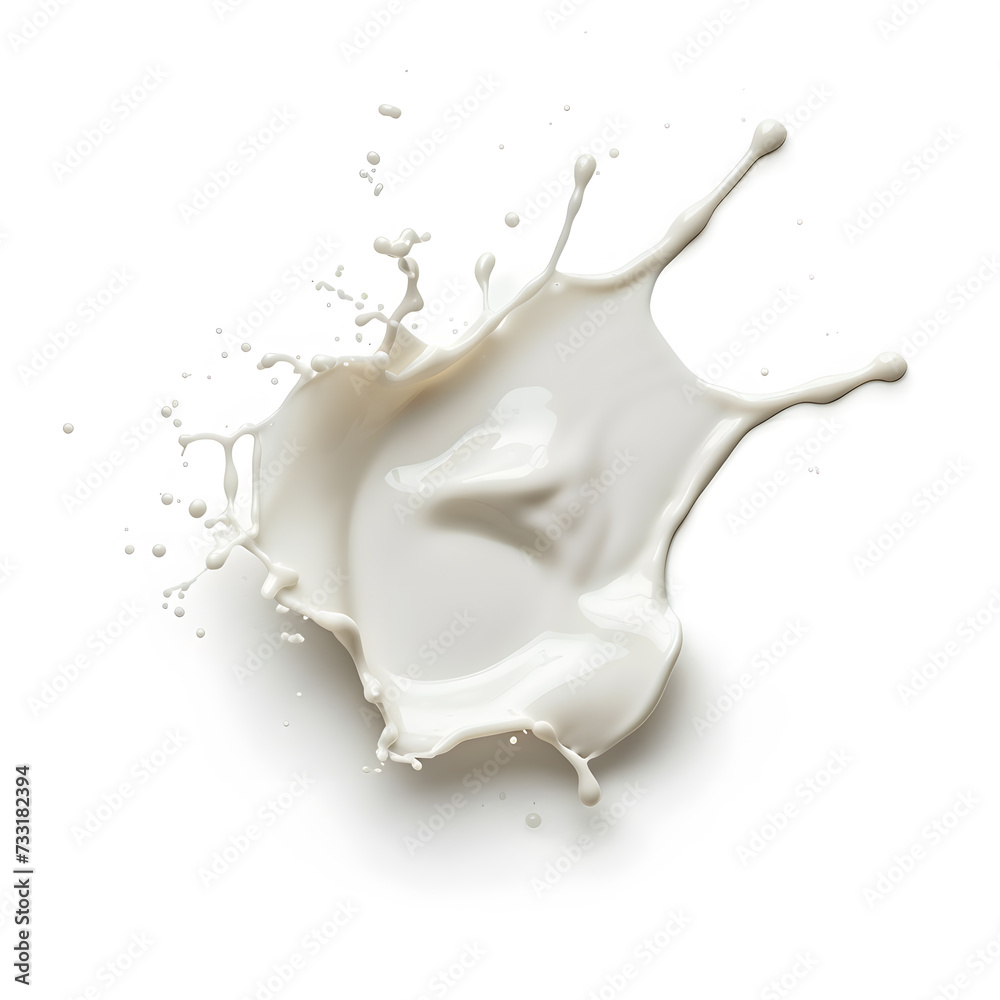 Milk or white liquid splash isolated on white Milk or white liquid splash isolated on white