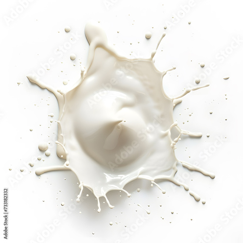 Milk or white liquid splash isolated on white