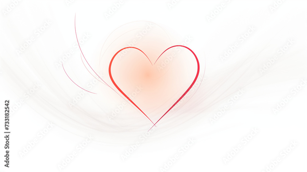 Simple heart on white background
