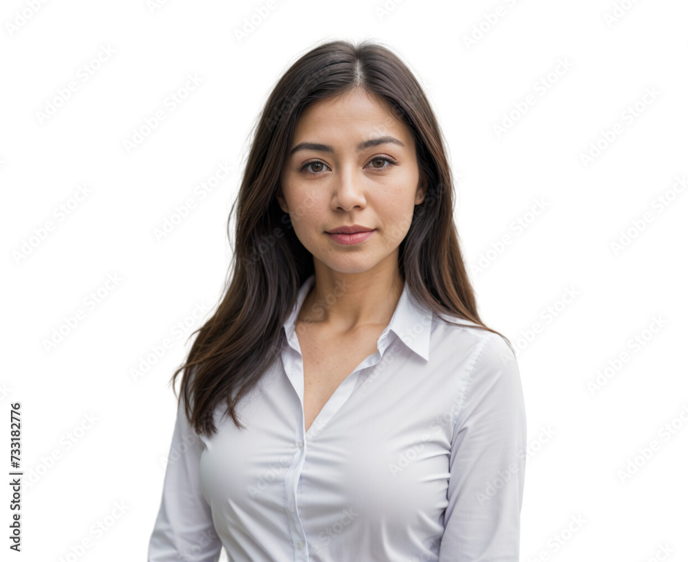 Confidence Businesswoman Portrait on Clear Background Confidence Businesswoman Portrait on Clear Background