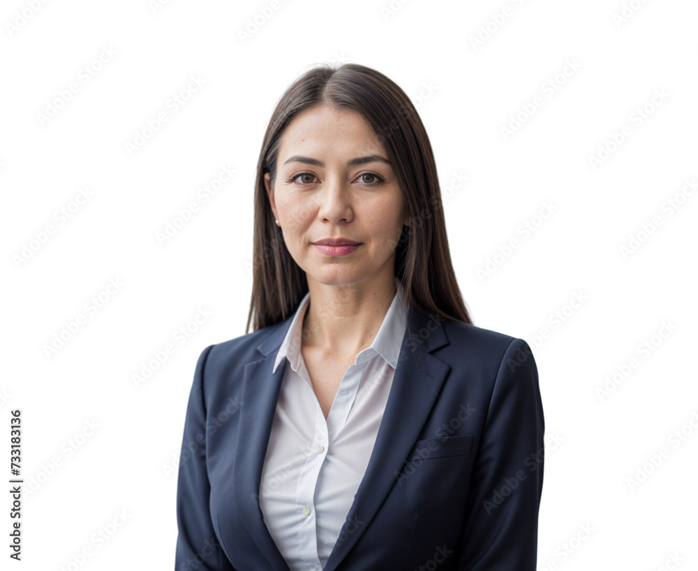 Businesswoman Portrait on Transparent White Background Businesswoman Portrait on Transparent White Background