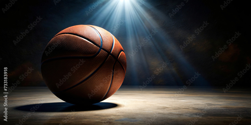basketball ball on wooden floor in a sports setting