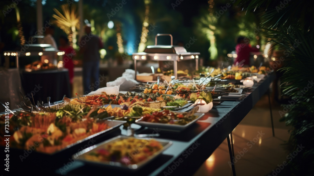 Cuisine Culinary Buffet Dinner Catering Dining Food Celebration Party, Catering food Concept.