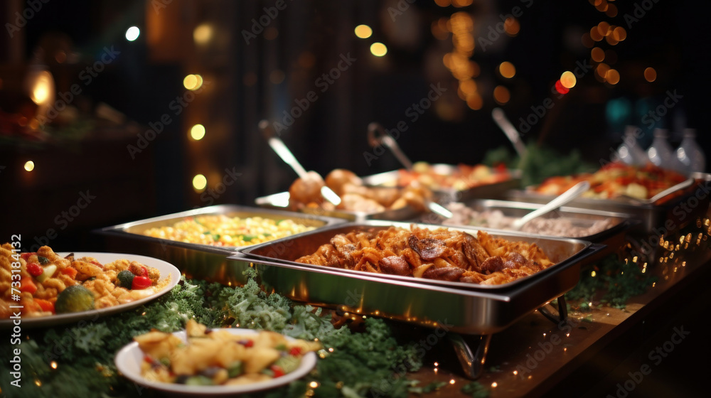 Cuisine Culinary Buffet Dinner Catering Dining Food Celebration Party, Catering food Concept.