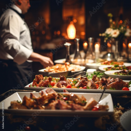 Cuisine Culinary Buffet Dinner Catering Dining Food Celebration Party, Catering food Concept.