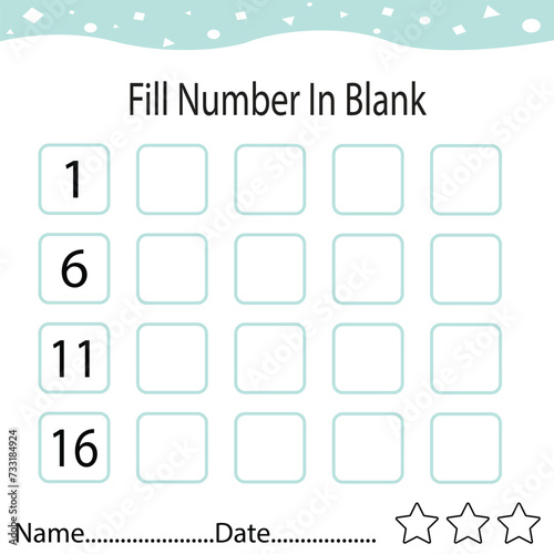 Fill number in the blanks with a 1-20 number