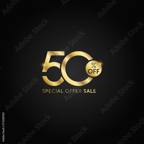 50% off. special offer 50% sale and discount label, tag vector design illustration