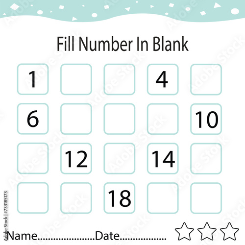 Fill number in the blanks with a 1-20 number