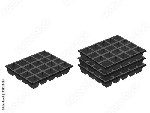 Hole tray for planting tree seedlings.