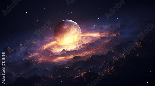 Space galaxy background  3D illustration of nebulae in the universe