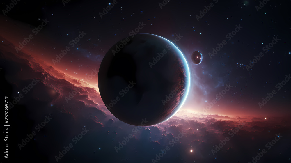Obraz premium Cosmic illustration showing vibrant cosmic background
