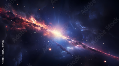 Space galaxy background, 3D illustration of nebulae in the universe