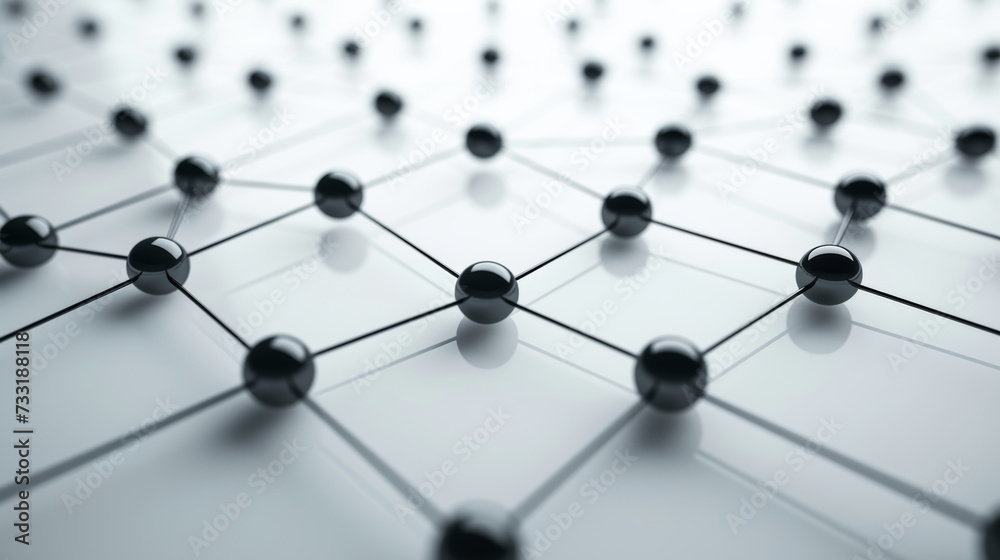Nodes connect seamlessly in a minimalist network, illustrating a secure digital infrastructure Nodes connect seamlessly in a minimalist network, illustrating a secure digital infrastructure