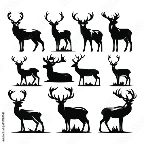 silhouettes Vector collection white background