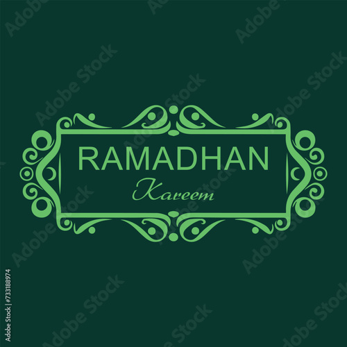 Vector Ramadhan Kareem text  frame and invitation card collection