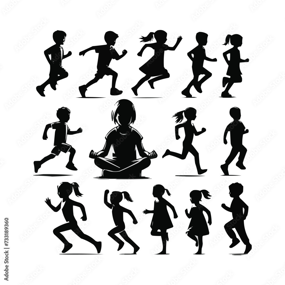 silhouettes Vector collection white background silhouettes Vector collection white background