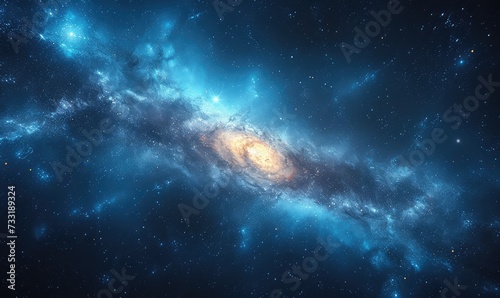 Background universe in blue shades  flickering  stars