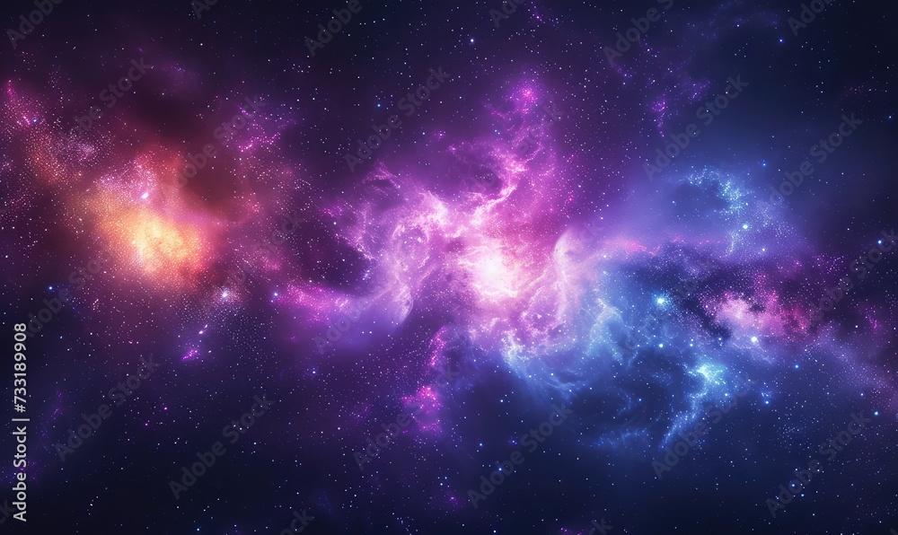 Beautiful space, stars, cosmos with purple and blue colors