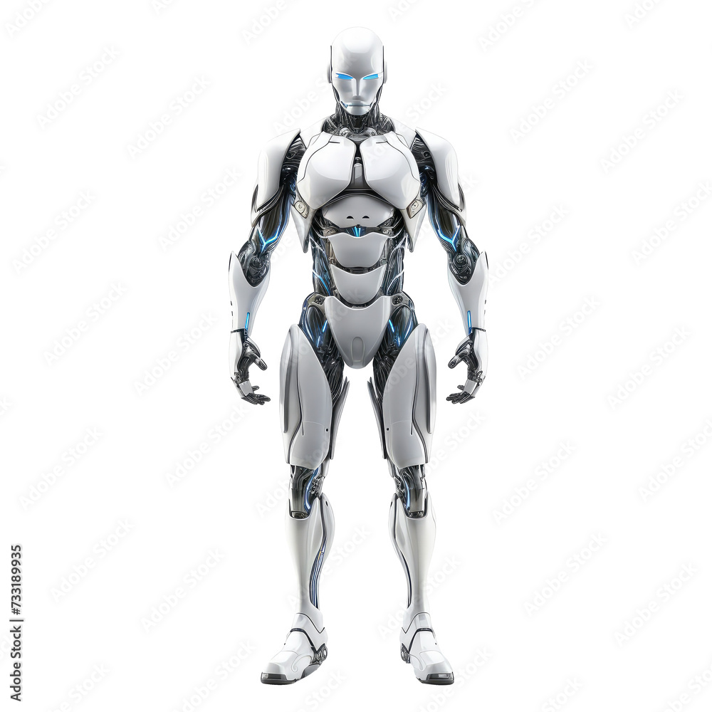 robot android isolated on white