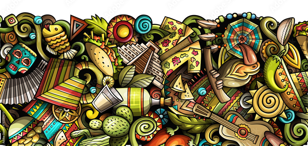 Latin America cartoon banner illustration Latin America cartoon banner illustration